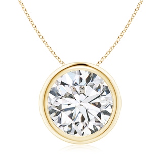 10.1mm HSI2 Bezel-Set Round Diamond Solitaire Pendant in 18K Yellow Gold