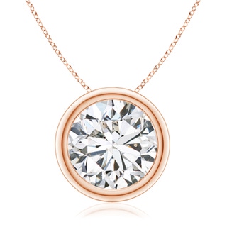 10.1mm HSI2 Bezel-Set Round Diamond Solitaire Pendant in Rose Gold