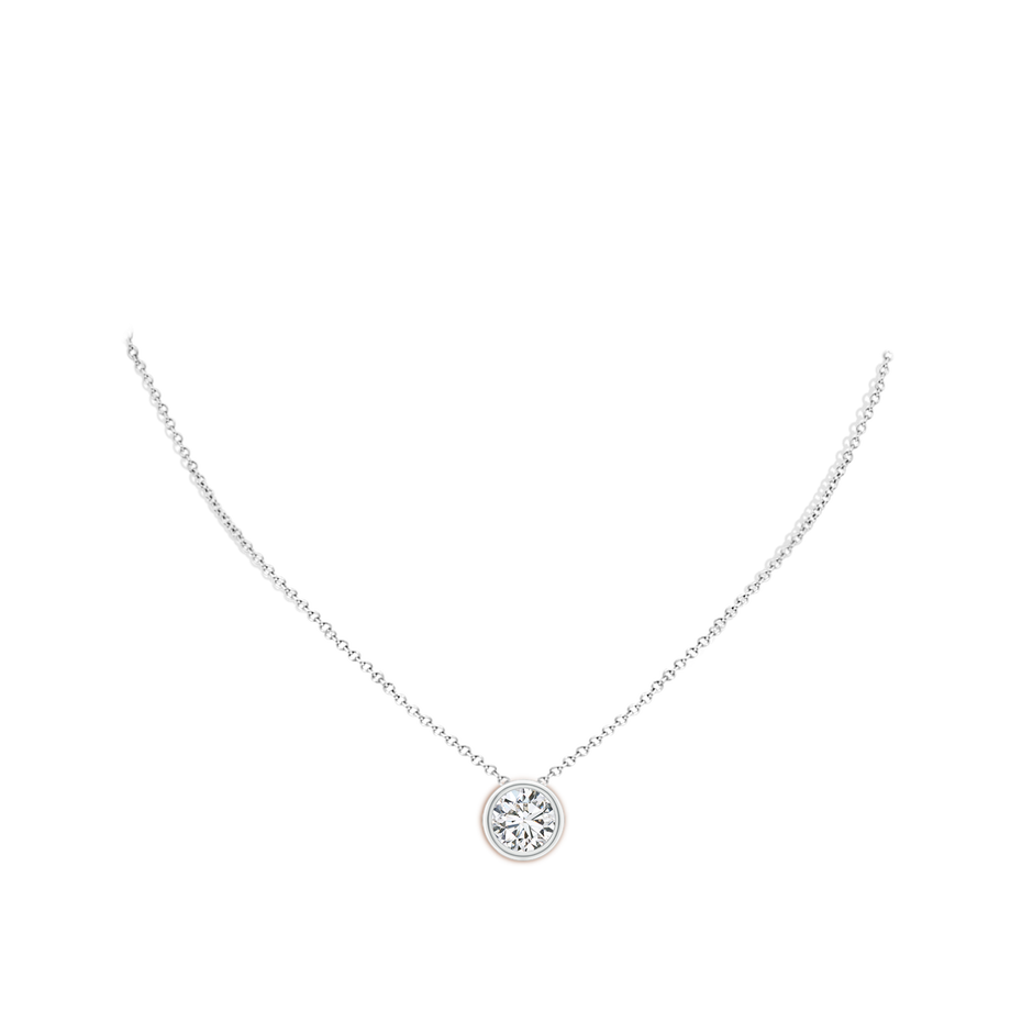 10.1mm HSI2 Bezel-Set Round Diamond Solitaire Pendant in White Gold pen