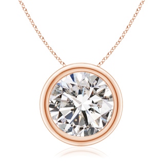 10.1mm IJI1I2 Bezel-Set Round Diamond Solitaire Pendant in Rose Gold