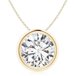 11.1mm HSI2 Bezel-Set Round Diamond Solitaire Pendant in 10K Yellow Gold