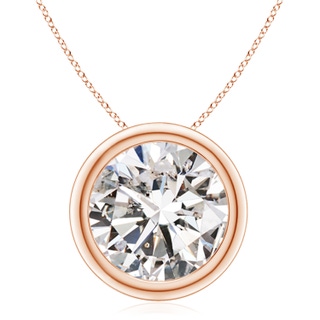 11.1mm IJI1I2 Bezel-Set Round Diamond Solitaire Pendant in Rose Gold