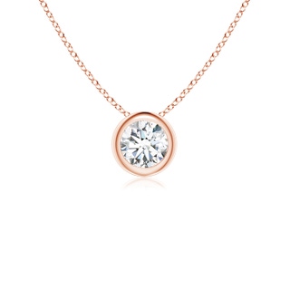 4.1mm GVS2 Bezel-Set Round Diamond Solitaire Pendant in 18K Rose Gold