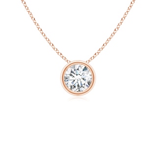 4.1mm GVS2 Bezel-Set Round Diamond Solitaire Pendant in 9K Rose Gold