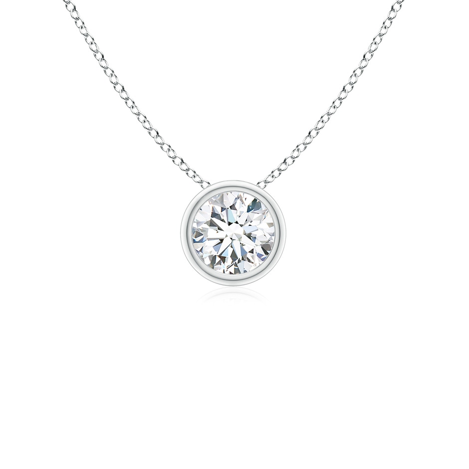 4.1mm GVS2 Bezel-Set Round Diamond Solitaire Pendant in White Gold 