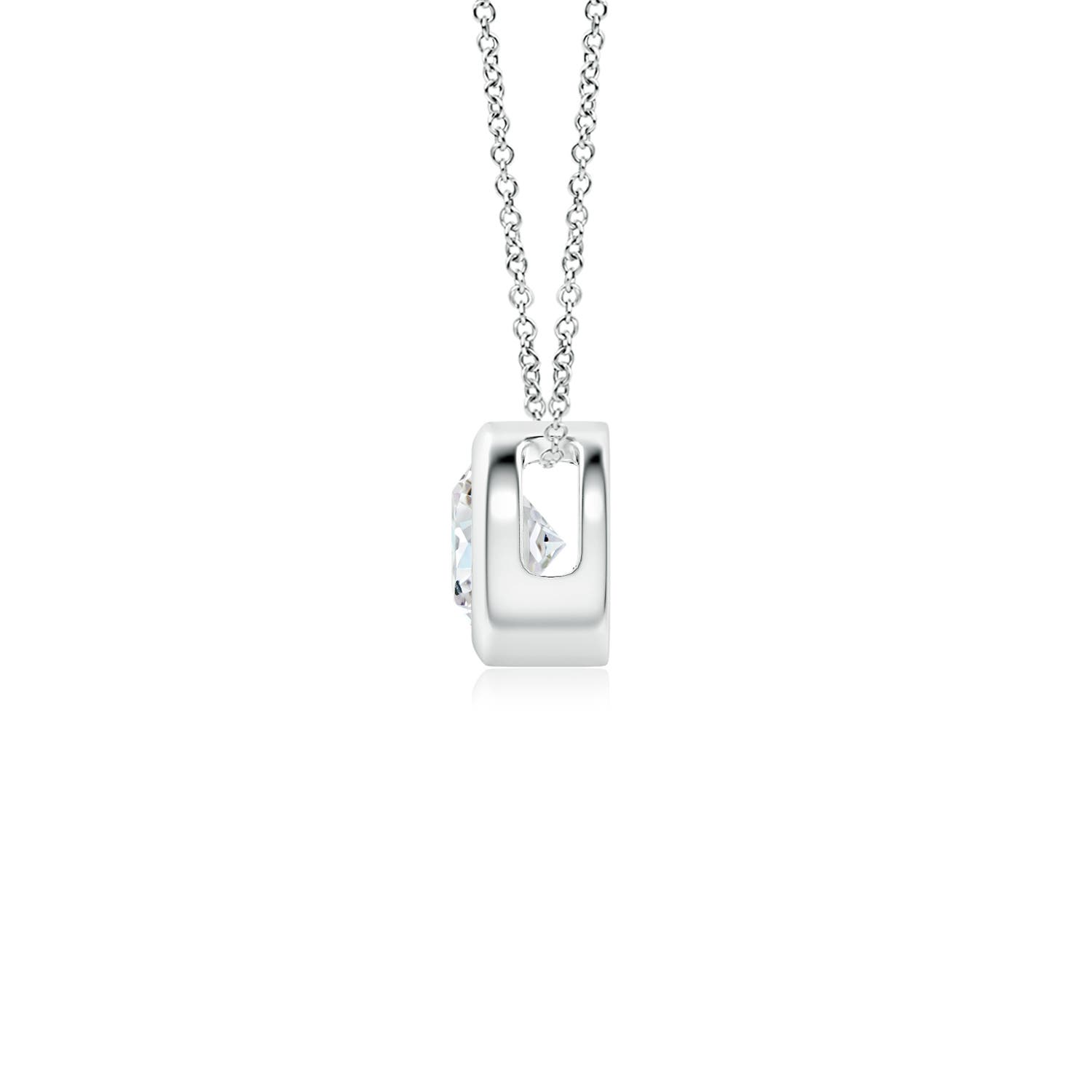 4.1mm GVS2 Bezel-Set Round Diamond Solitaire Pendant in White Gold - side 3