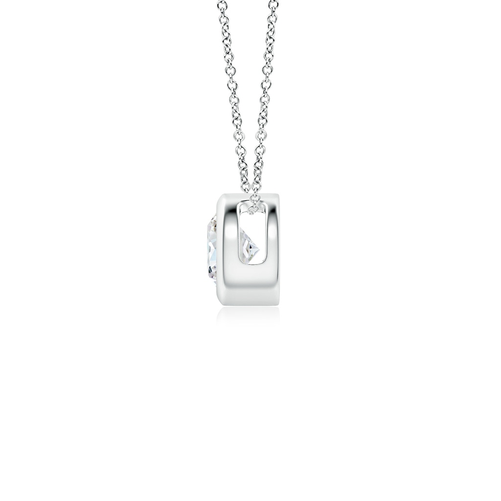 4.1mm GVS2 Bezel-Set Round Diamond Solitaire Pendant in White Gold - side 199
