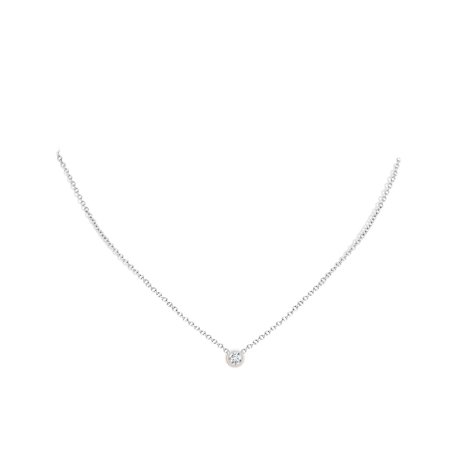 4.1mm GVS2 Bezel-Set Round Diamond Solitaire Pendant in White Gold - body_neck