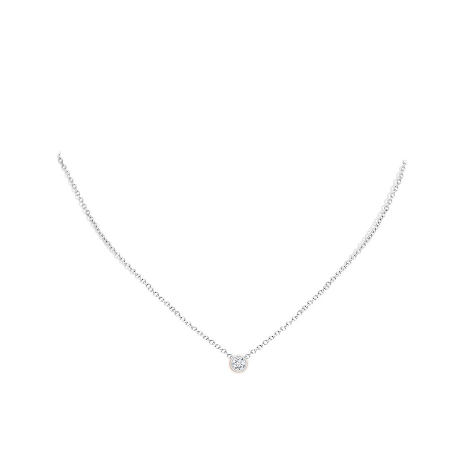 4.1mm GVS2 Bezel-Set Round Diamond Solitaire Pendant in White Gold pen