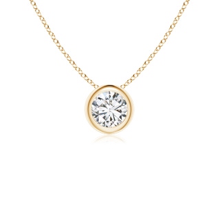 4.1mm HSI2 Bezel-Set Round Diamond Solitaire Pendant in 10K Yellow Gold