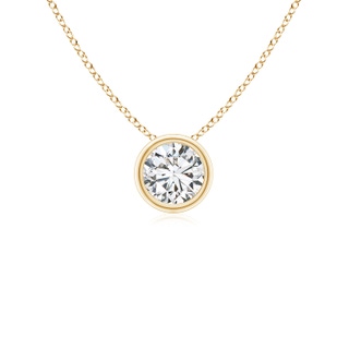 4.1mm HSI2 Bezel-Set Round Diamond Solitaire Pendant in 9K Yellow Gold