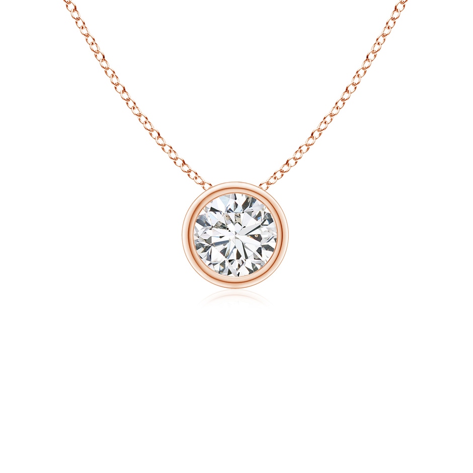 4.1mm HSI2 Bezel-Set Round Diamond Solitaire Pendant in Rose Gold 