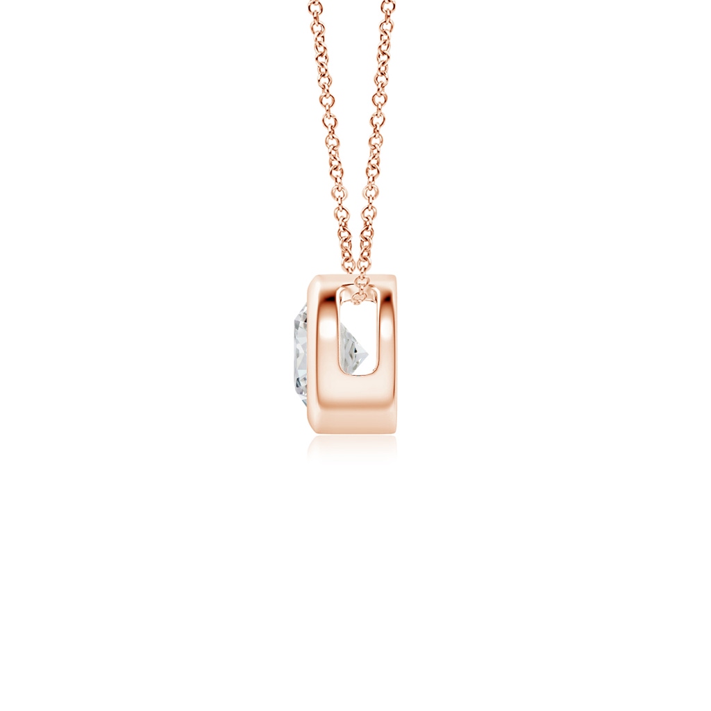 4.1mm HSI2 Bezel-Set Round Diamond Solitaire Pendant in Rose Gold Side 199