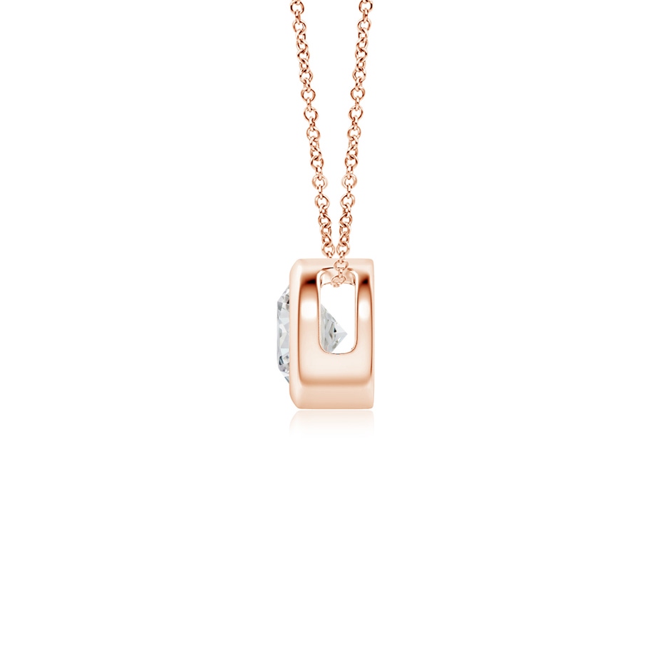 4.1mm HSI2 Bezel-Set Round Diamond Solitaire Pendant in Rose Gold side 199