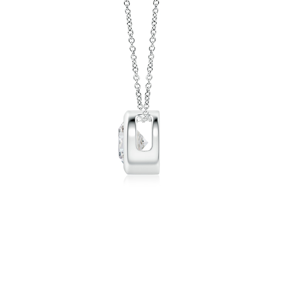 4.1mm HSI2 Bezel-Set Round Diamond Solitaire Pendant in White Gold side 199