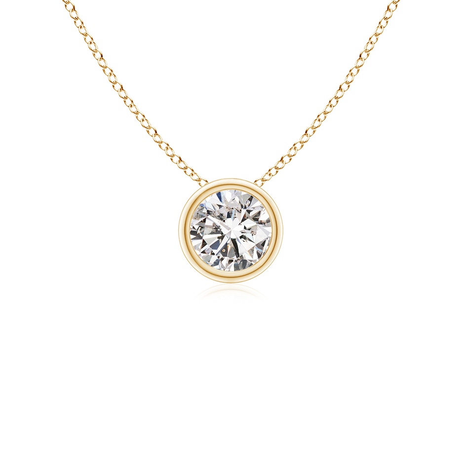 4.1mm IJI1I2 Bezel-Set Round Diamond Solitaire Pendant in 9K Yellow Gold 
