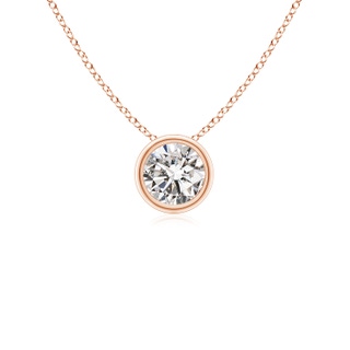 4.1mm IJI1I2 Bezel-Set Round Diamond Solitaire Pendant in Rose Gold