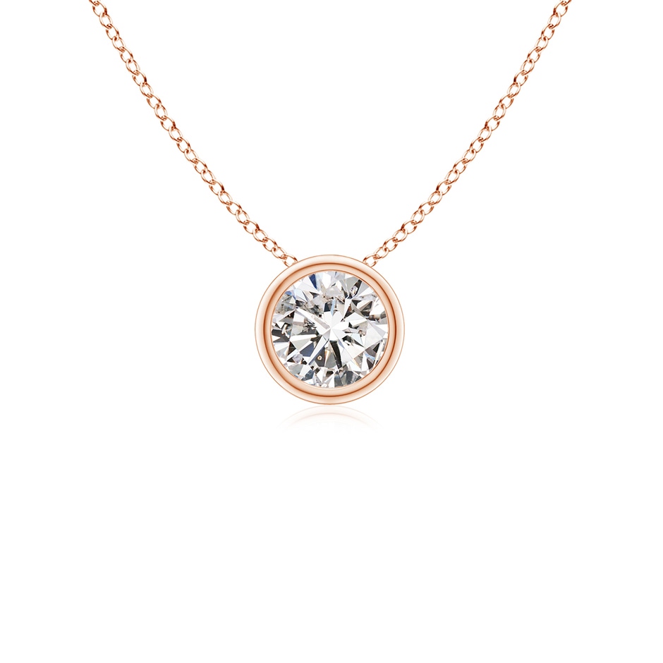 4.1mm IJI1I2 Bezel-Set Round Diamond Solitaire Pendant in Rose Gold 