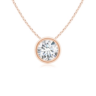 5.1mm GVS2 Bezel-Set Round Diamond Solitaire Pendant in 10K Rose Gold