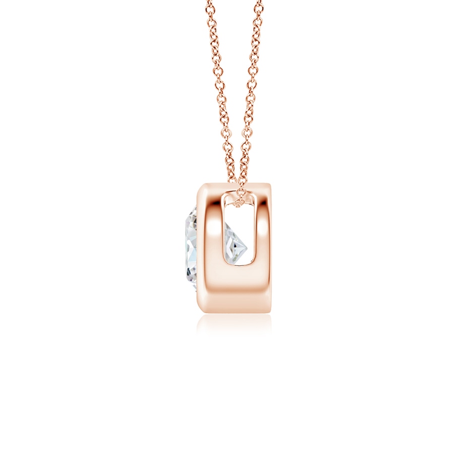 5.1mm GVS2 Bezel-Set Round Diamond Solitaire Pendant in 9K Rose Gold side 199