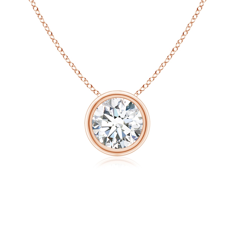 5.1mm GVS2 Bezel-Set Round Diamond Solitaire Pendant in Rose Gold 