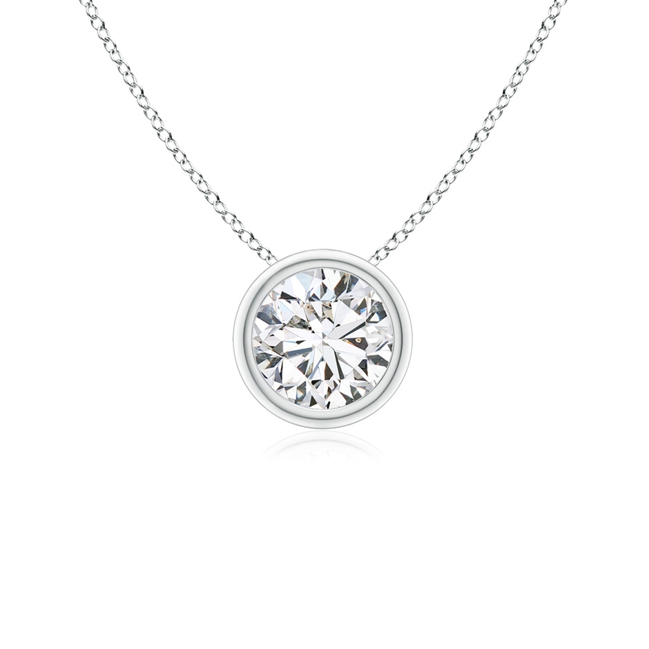 5.1mm HSI2 Bezel-Set Round Diamond Solitaire Pendant in 10K White Gold 