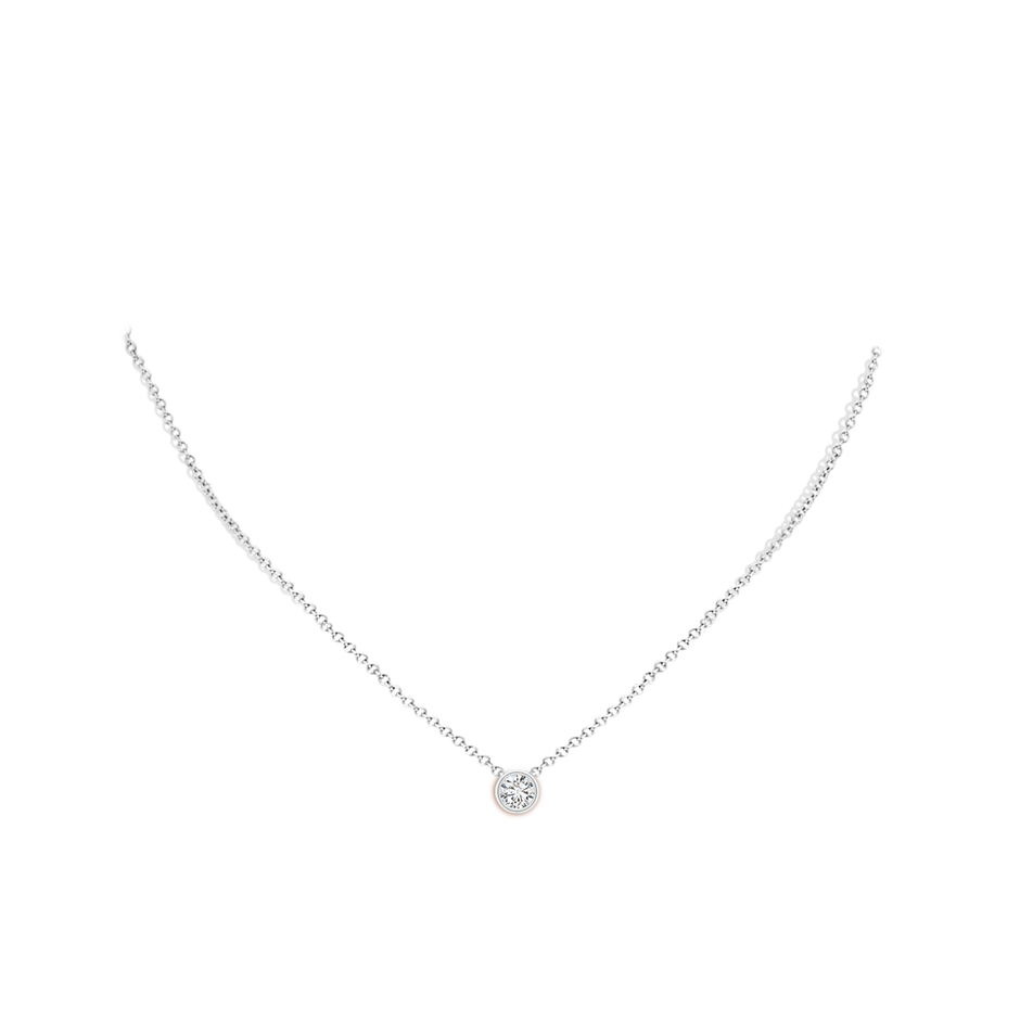 5.1mm HSI2 Bezel-Set Round Diamond Solitaire Pendant in 10K White Gold pen