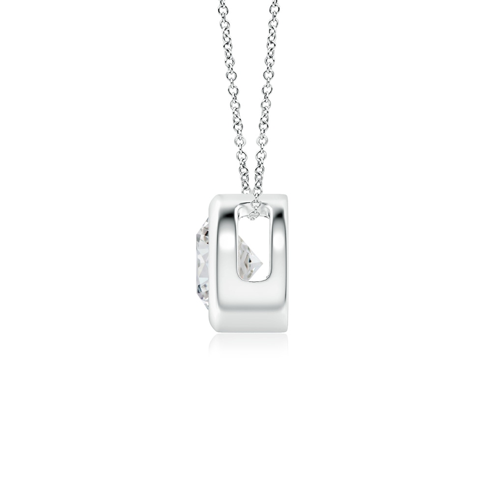 5.1mm HSI2 Bezel-Set Round Diamond Solitaire Pendant in White Gold Side 199