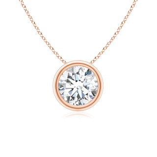 5.9mm GVS2 Bezel-Set Round Diamond Solitaire Pendant in 10K Rose Gold