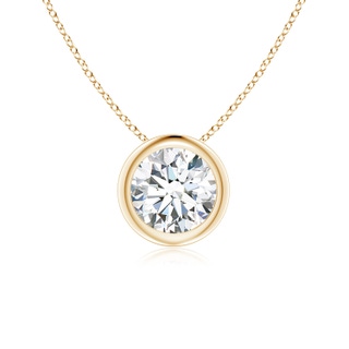 5.9mm GVS2 Bezel-Set Round Diamond Solitaire Pendant in 10K Yellow Gold