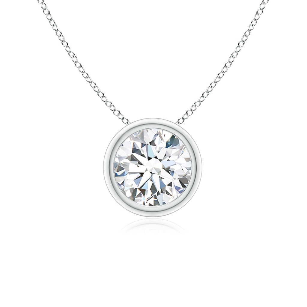 5.9mm GVS2 Bezel-Set Round Diamond Solitaire Pendant in P950 Platinum
