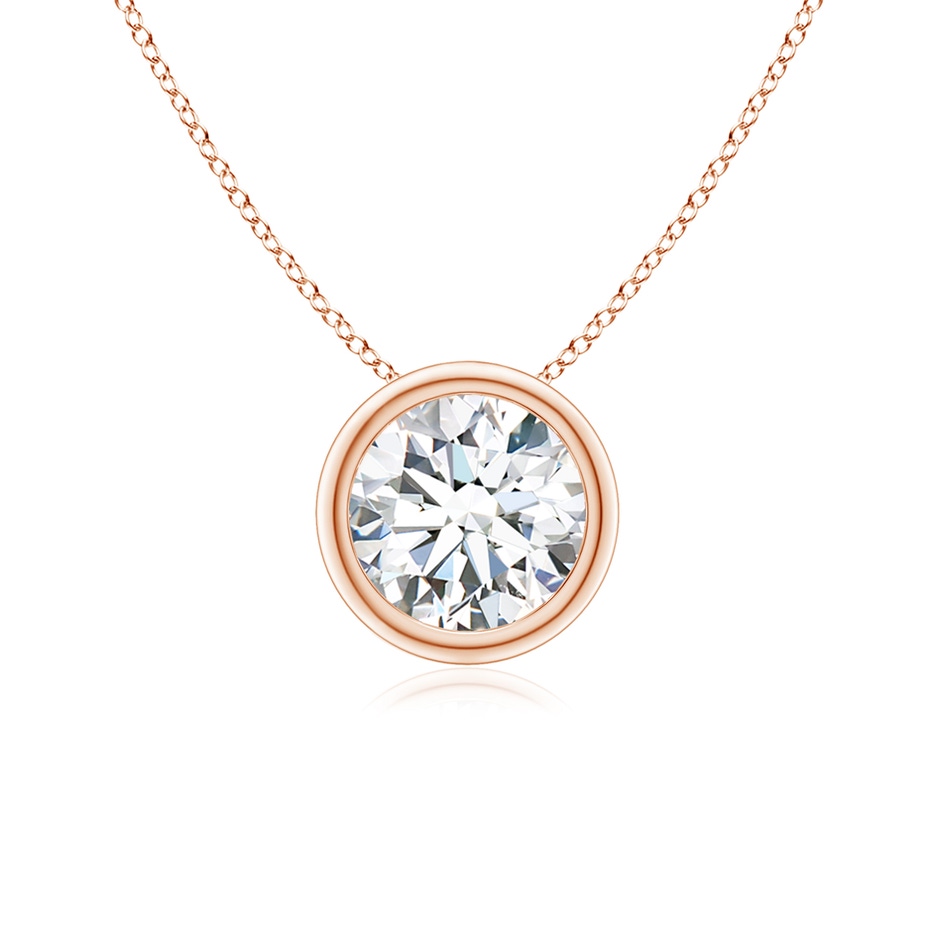 5.9mm GVS2 Bezel-Set Round Diamond Solitaire Pendant in Rose Gold 