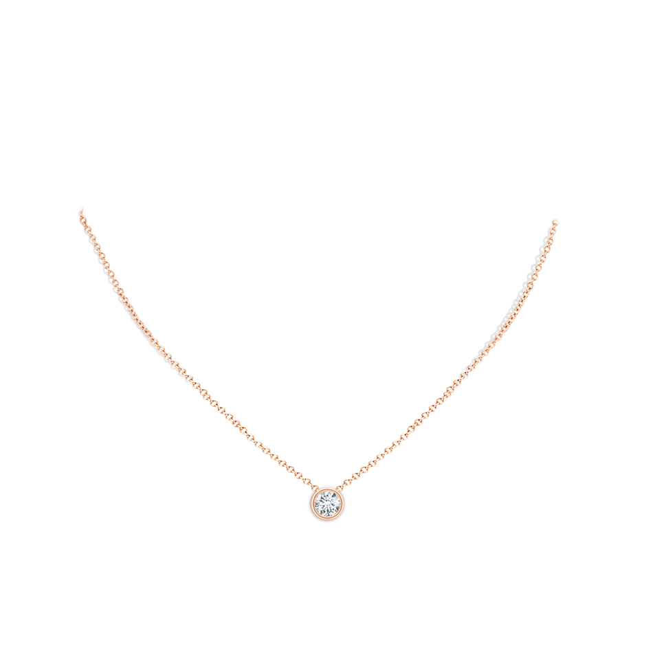 5.9mm GVS2 Bezel-Set Round Diamond Solitaire Pendant in Rose Gold pen