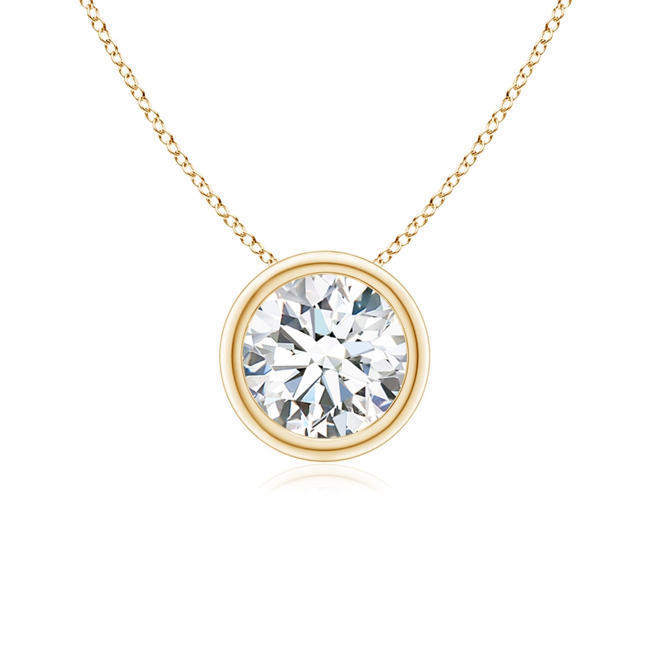 5.9mm GVS2 Bezel-Set Round Diamond Solitaire Pendant in Yellow Gold 