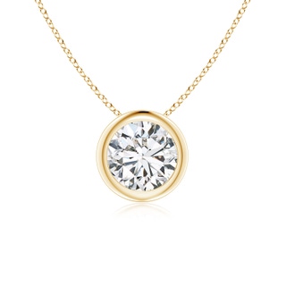 5.9mm HSI2 Bezel-Set Round Diamond Solitaire Pendant in 18K Yellow Gold