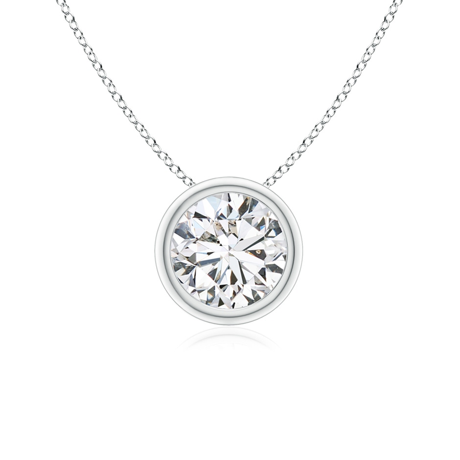 5.9mm HSI2 Bezel-Set Round Diamond Solitaire Pendant in White Gold 