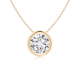 5.9mm HSI2 Bezel-Set Round Diamond Solitaire Pendant in Yellow Gold