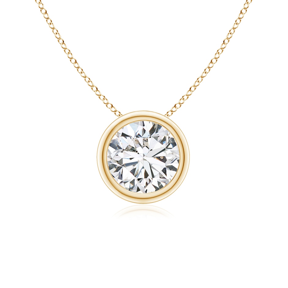 5.9mm HSI2 Bezel-Set Round Diamond Solitaire Pendant in Yellow Gold 