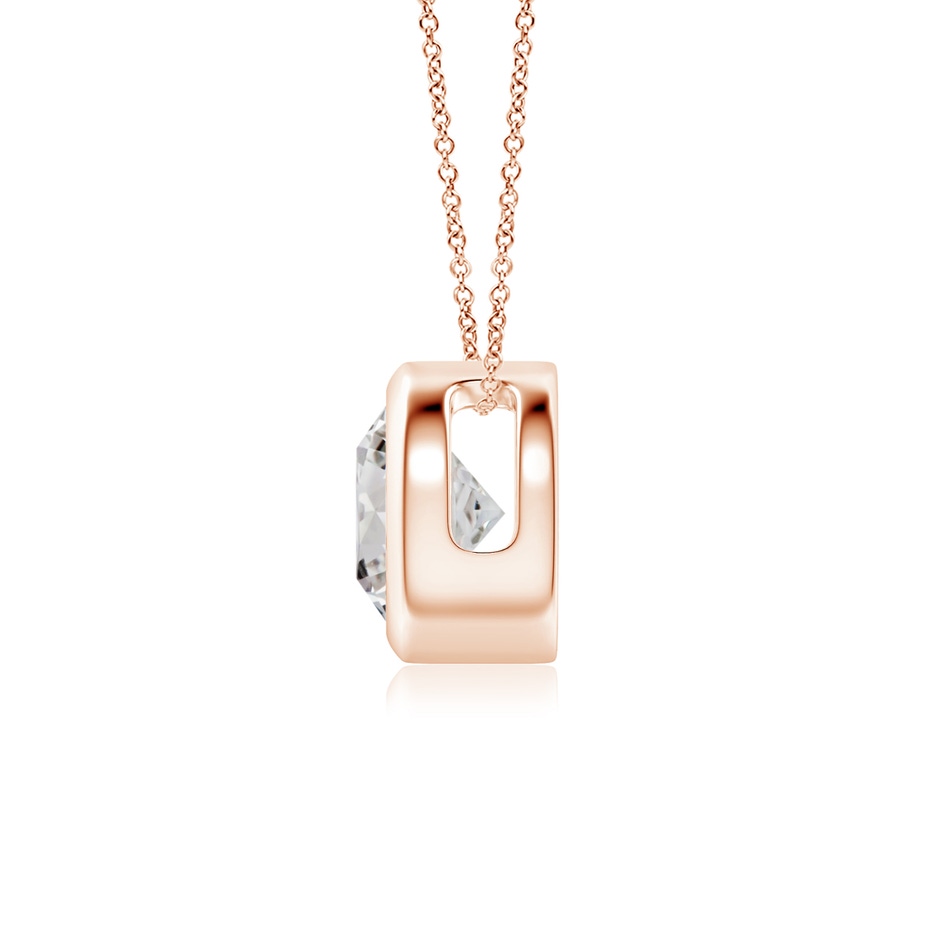 5.9mm IJI1I2 Bezel-Set Round Diamond Solitaire Pendant in Rose Gold side 199