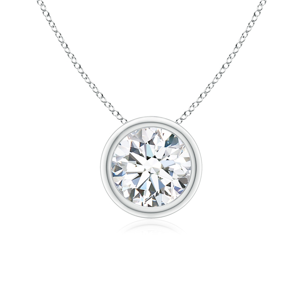 6.4mm GVS2 Bezel-Set Round Diamond Solitaire Pendant in P950 Platinum