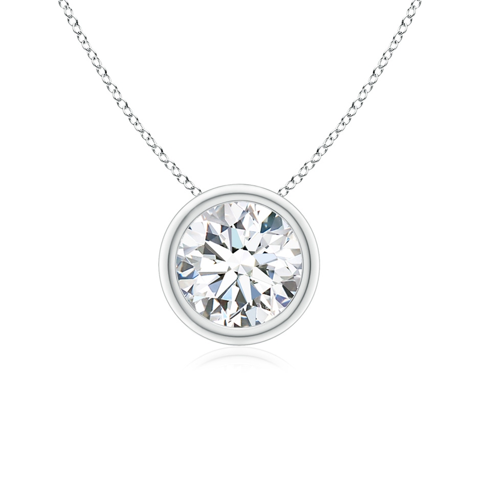 6.4mm GVS2 Bezel-Set Round Diamond Solitaire Pendant in P950 Platinum 
