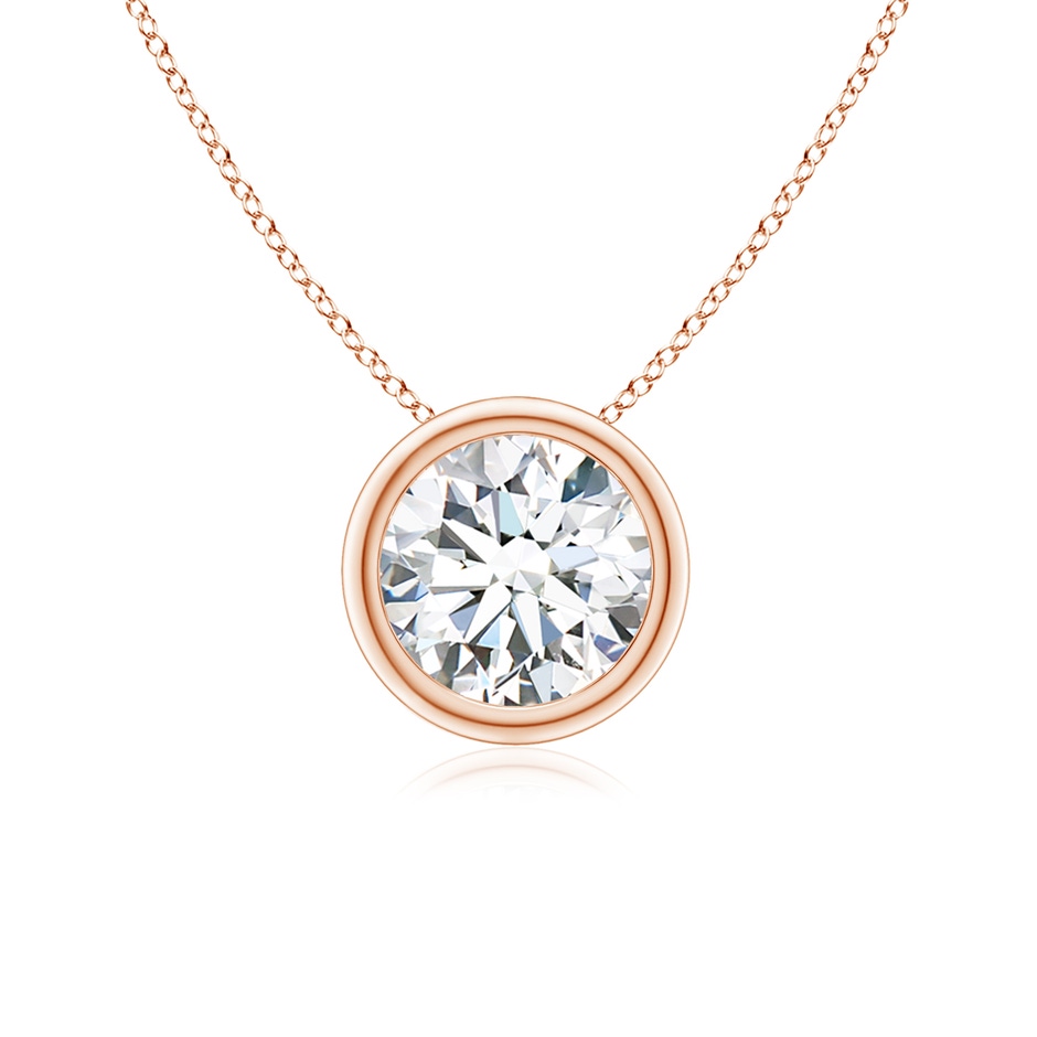 6.4mm GVS2 Bezel-Set Round Diamond Solitaire Pendant in Rose Gold 