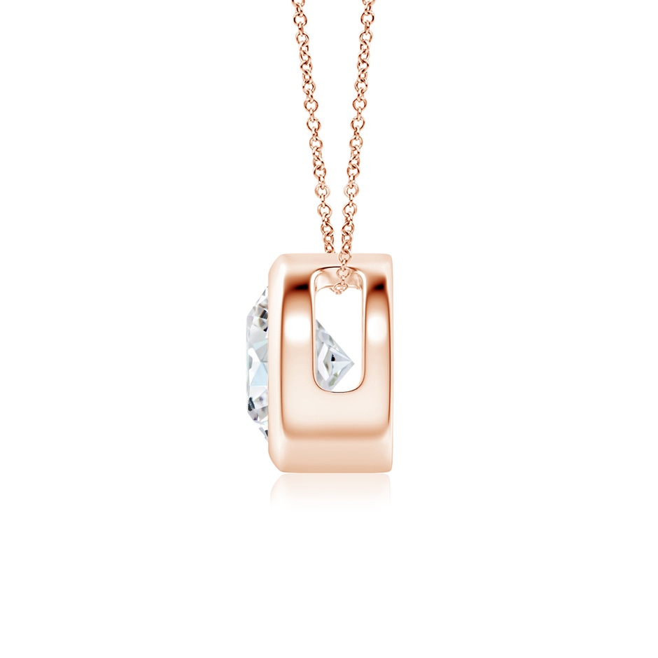 6.4mm GVS2 Bezel-Set Round Diamond Solitaire Pendant in Rose Gold side 199