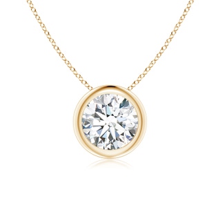 6.4mm GVS2 Bezel-Set Round Diamond Solitaire Pendant in Yellow Gold