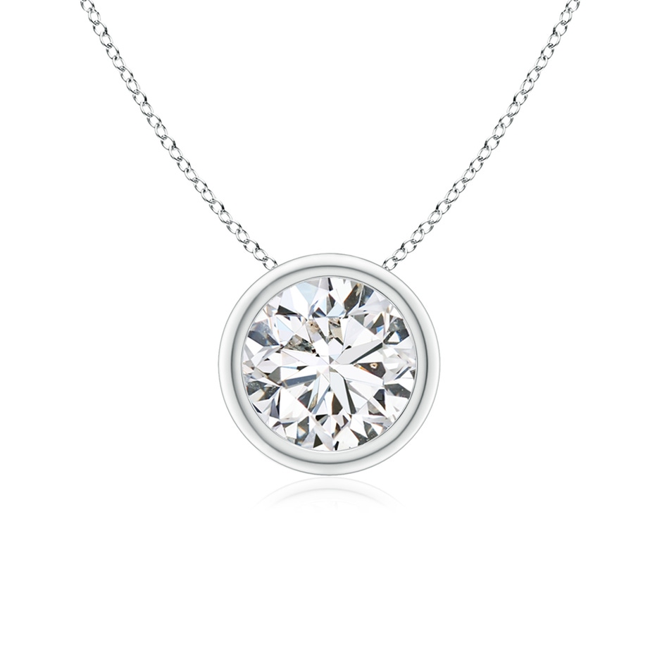 6.4mm HSI2 Bezel-Set Round Diamond Solitaire Pendant in P950 Platinum 