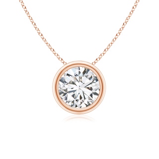 6.4mm HSI2 Bezel-Set Round Diamond Solitaire Pendant in Rose Gold