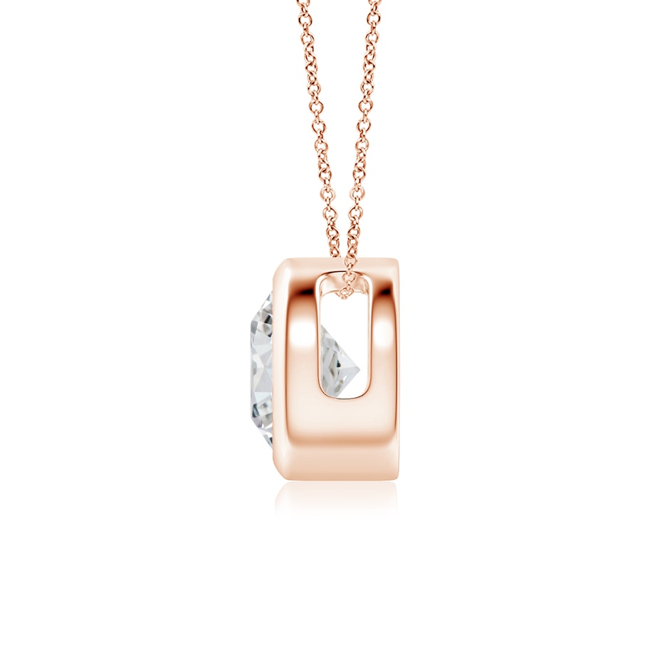 6.4mm HSI2 Bezel-Set Round Diamond Solitaire Pendant in Rose Gold side 199