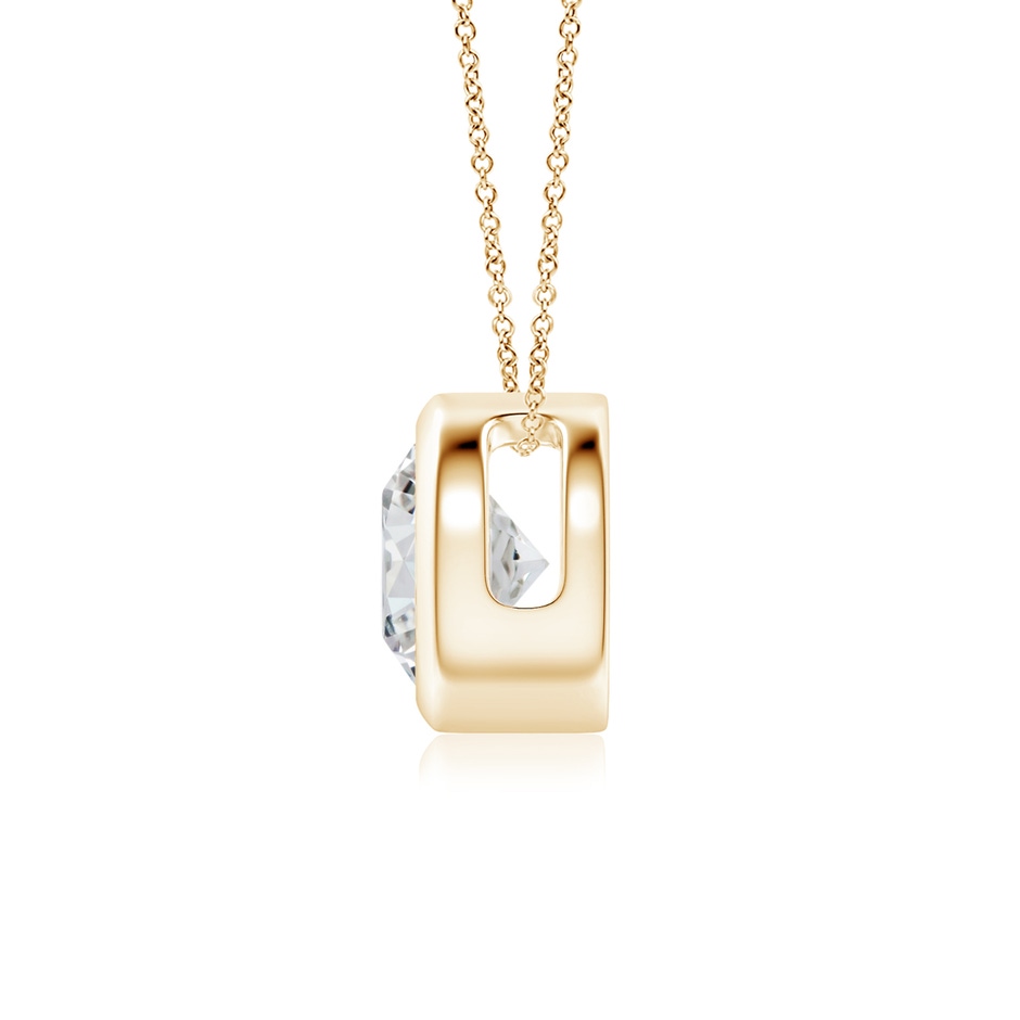 6.4mm HSI2 Bezel-Set Round Diamond Solitaire Pendant in Yellow Gold side 199