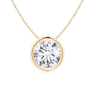 7mm GVS2 Bezel-Set Round Diamond Solitaire Pendant in 9K Yellow Gold