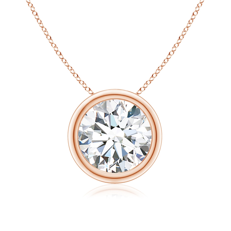 8.1mm GVS2 Bezel-Set Round Diamond Solitaire Pendant in Rose Gold 